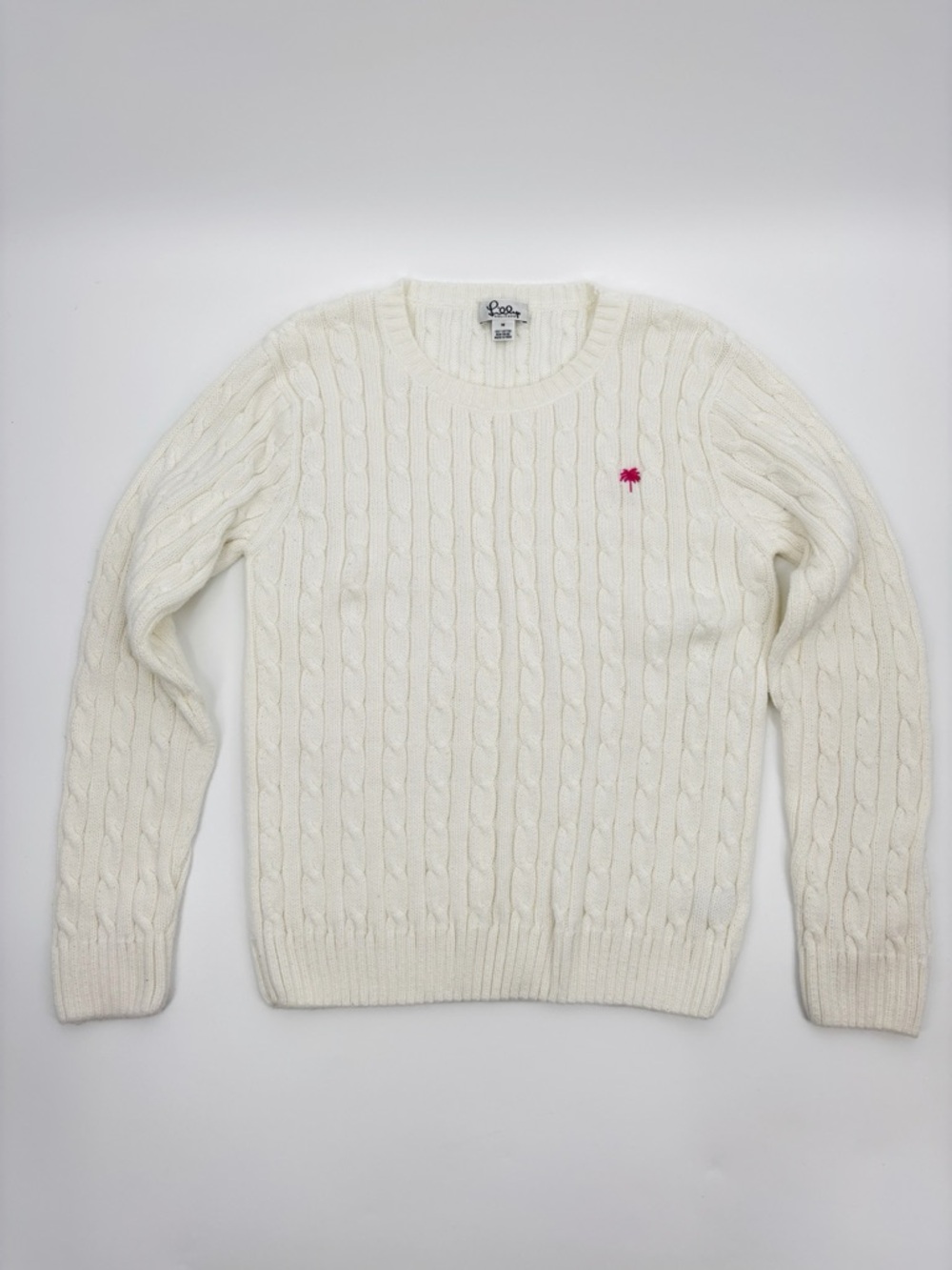Lilly Pulitzer Sweater Vintage White Cable Knit